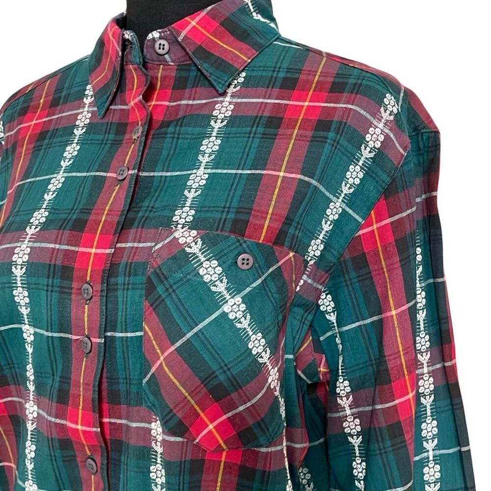 Cabin Creek Vintage Cotton Button Up Plaid Shirt size L - Picture 5 of 12